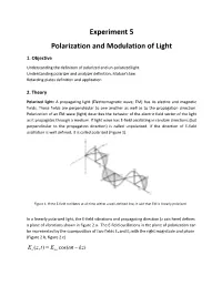 Experiment 5 Polarization and Modulation of Light