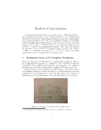 Hardness of Approximation
