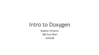 Intro to Doxygen