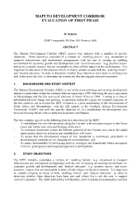 Maputo Development Corridor: Evaluation of First Phase