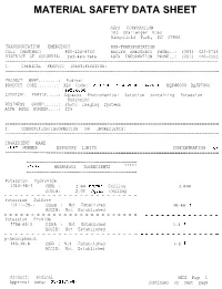 Material Safety Data Sheet