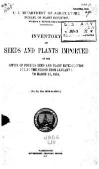 Seeds and Plants Imported