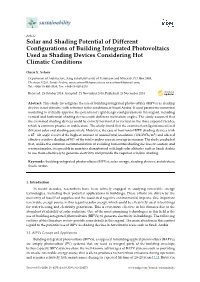 Solar and Shading Potential of Different Configurations of Building