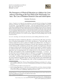 The Emergence of Physical Education As a Subject for Com