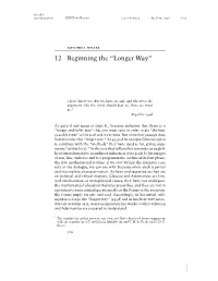 12 Beginning the “Longer Way”