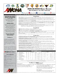 2019-20 Wcha Weekly Release Week 13: (Games of Jan