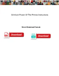Grimlock Power of the Primes Instructions