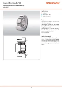 Internal Freewheels FSN for Keyway Connection on the Outer Ring with Rollers