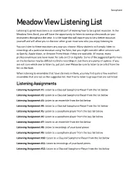 Saxophone Listening List