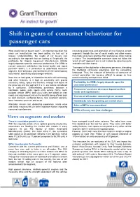 Shift in Gears of Consumer Behaviour for Passenger Cars