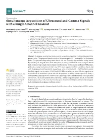 Simultaneous Acquisition of Ultrasound and Gamma Signals with a Single-Channel Readout