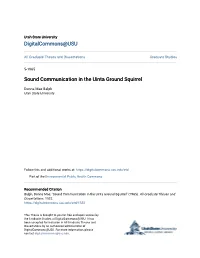 Sound Communication in the Uinta Ground Squirrel