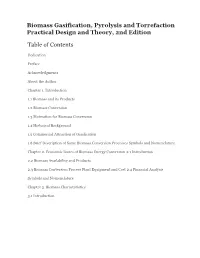 Table of Contents Biomass Gasification, Pyrolysis And