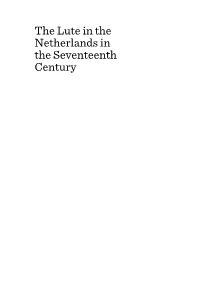 The Lute in the Netherlands in the Seventeenth Century