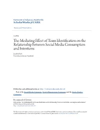 The Mediating Effect of Team Identification on the Relationship Between Social Media Consumption and Intentions