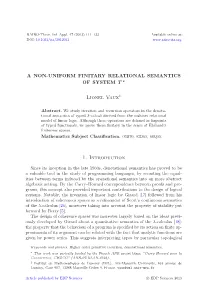 A Non-Uniform Finitary Relational Semantics of System T∗