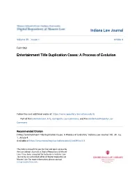 Entertainment Title Duplication Cases: a Process of Evolution