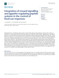 Integration of Reward Signalling and Appetite Regulating Peptide Systems