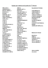 Poules 5Ème Division Et Équipes 6Ème