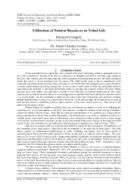 Utilization of Natural Resources in Tribal Life