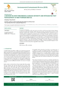 A Review on Host Preference, Damage Severity and Integrated Pest Management of Red Pumpkin Beetle