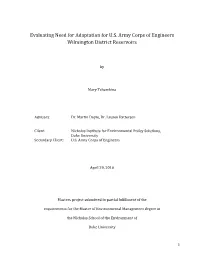 Evaluating Need for Adaptation for US Army Corps Of