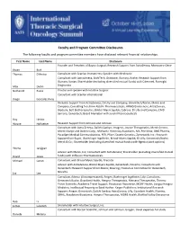 Faculty and Program Committee Disclosures