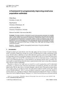 A Framework for Progressively Improving Small Area Population Estimates