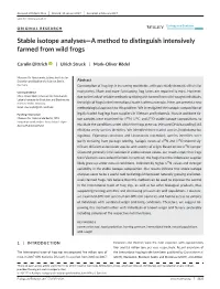 A Method to Distinguish Intensively Farmed from Wild Frogs