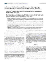 Autosomal Dominant Nanophthalmos and High Hyperopia Associated with a C-Terminal Frameshift Variant in MYRF