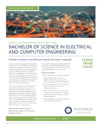 Bachelor of Science in Electrical and Computer Engineering
