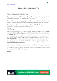 Geographical Indication Tag