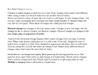 Physical Changes