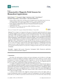Ultrasensitive Magnetic Field Sensors for Biomedical Applications