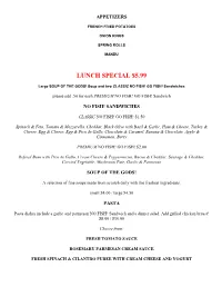 View Lunch Menu