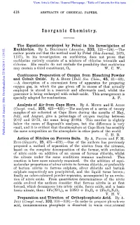 W. C. W. Continuous Preparation of Oxygen from Bleaching Powder and Cobalt Oxide