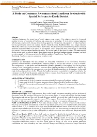 A Study on Consumer Awareness About Handloom Products with Special Reference to Erode District