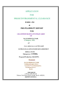 Application for Prior Environmental Clearance