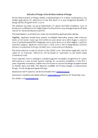 Bachelor of Design at Kerals State Institute of Design Kerala State