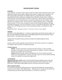 Frozen Dessert Testing Fact Sheet