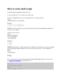 How to Write Shell Script