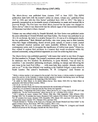 Music-Survey (1947-1952) Copyright © 2003 RIPM Consortium Ltd Répertoire International De La Presse Musicale (