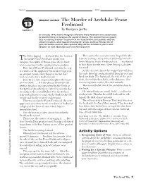 PRIMARY SOURCE the Murder of Archduke Franz Ferdinand