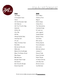 The A-List Songlist 2017