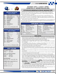 2018 Game Notes