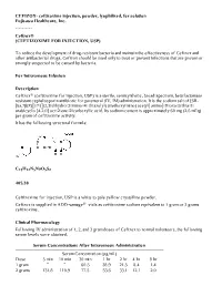 Cefizox®(CEFTIZOXIME for INJECTION, USP)