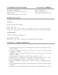 Curriculum Vitae Scott E. Field