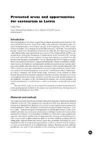 Protected Areas and Opportunities for Ecotourism in Latvia