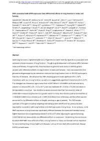 Snps Associated with HHIP Expression Have Differential Effects on Lung Function in Males and Females