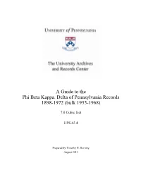 Guide, Phi Beta Kappa. Delta of Pennsylvania